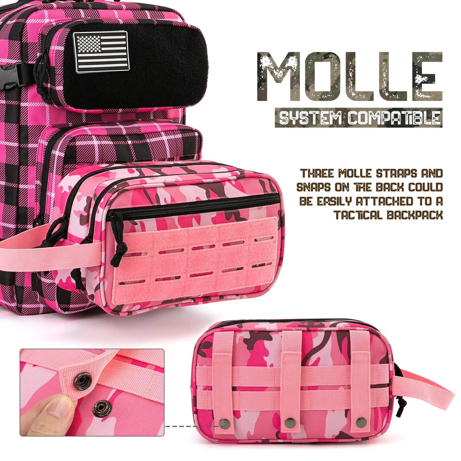 Tactical Toiletry Bag For Women Hygiene Bag EDC Tool Molle Pouches Small Dopp Kit Mens Shaving Kit Travel shower Bag