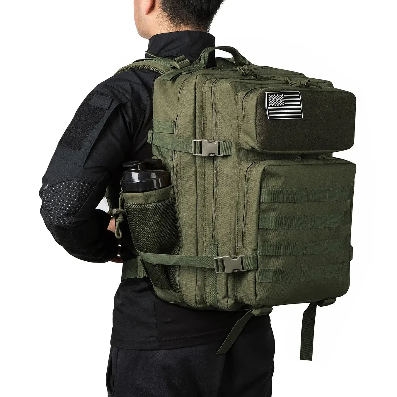45L tactical backpack for outdoor sports hiking climbing travel with bottle holder travel backpacks camping gear for women/men