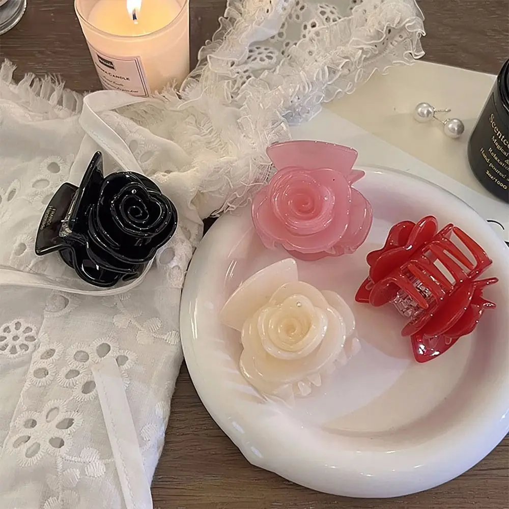 Gentle Rose Hair Clip Anti-sloughing Hair Accessories Grab Clip High Elastic Headdress Ponytail Hair Clip Braided Hair