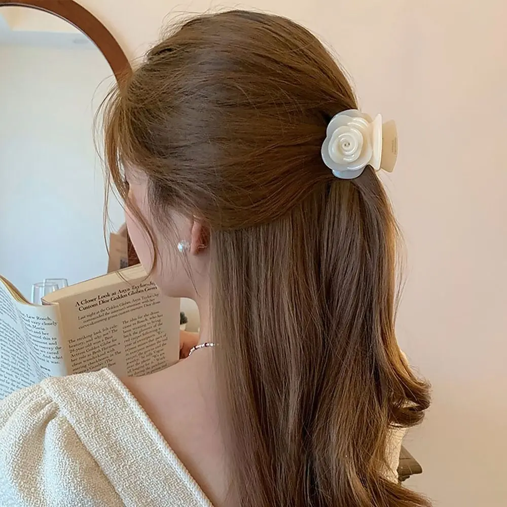 Gentle Rose Hair Clip Anti-sloughing Hair Accessories Grab Clip High Elastic Headdress Ponytail Hair Clip Braided Hair