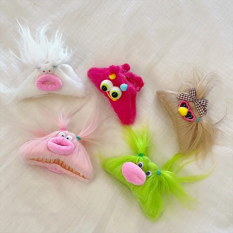 Cartoon Plush Funny Hairpins Children Girls Kid Bangs Hair Clips Pin Barrettes Accessories Hairclip Headwear Headdress