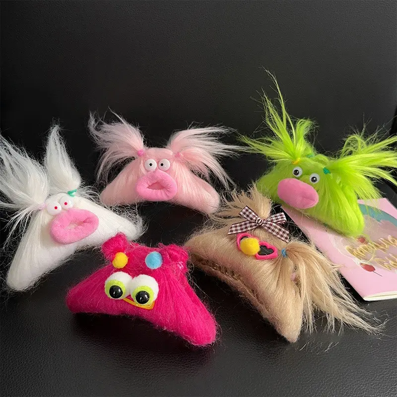 Cartoon Plush Funny Hairpins Children Girls Kid Bangs Hair Clips Pin Barrettes Accessories Hairclip Headwear Headdress