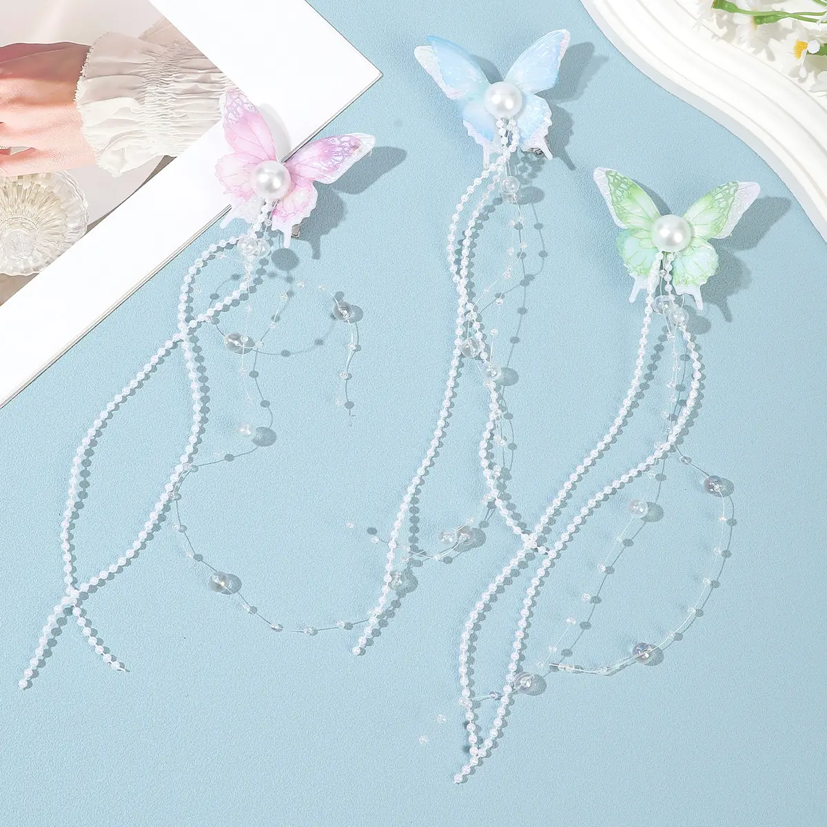 Butterfly Tassel Hairpin Women Dance Braided Styling Hair Clip Headwear Hair Accessories Girls Summer Sweet Side Clip