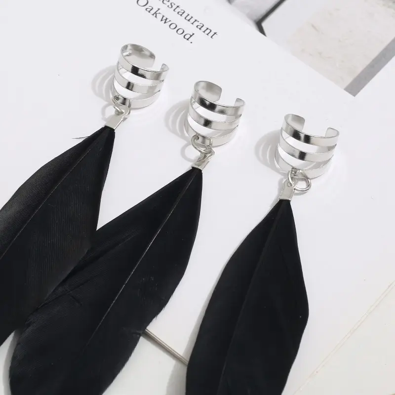 European and American women's 6-piece feather bohemian hair clip personalized and fashionable hair accessory