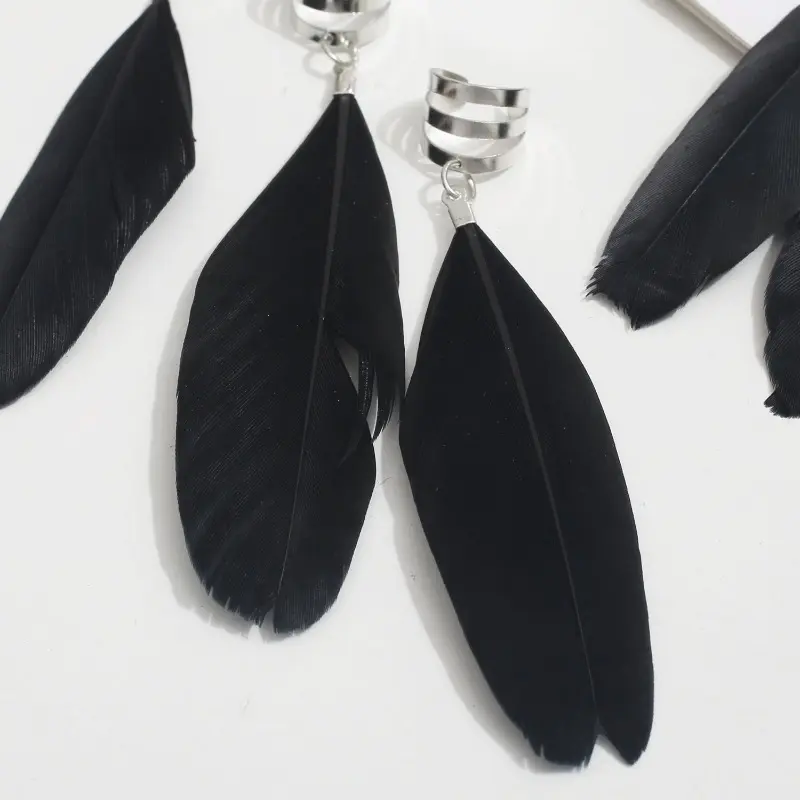 European and American women's 6-piece feather bohemian hair clip personalized and fashionable hair accessory