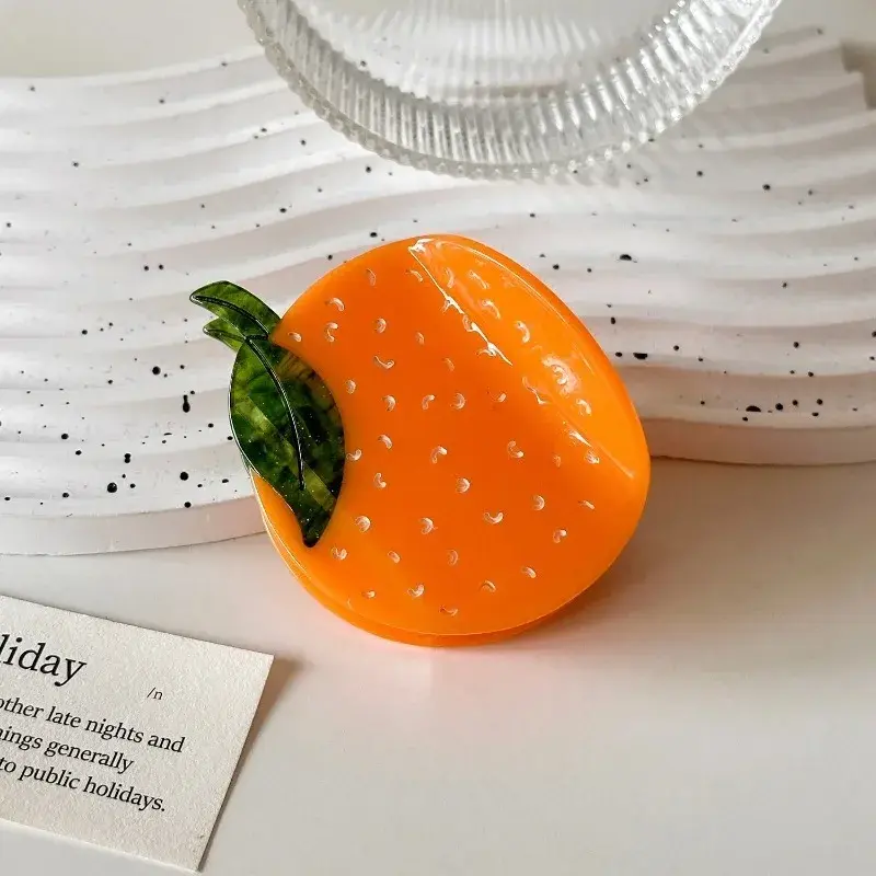 Sweet Fruits Hair Claw Orange Claw Clips Simulation Fruit Green Lemon Apple Crab Hair Clip for Woman Girls Hair Accessories