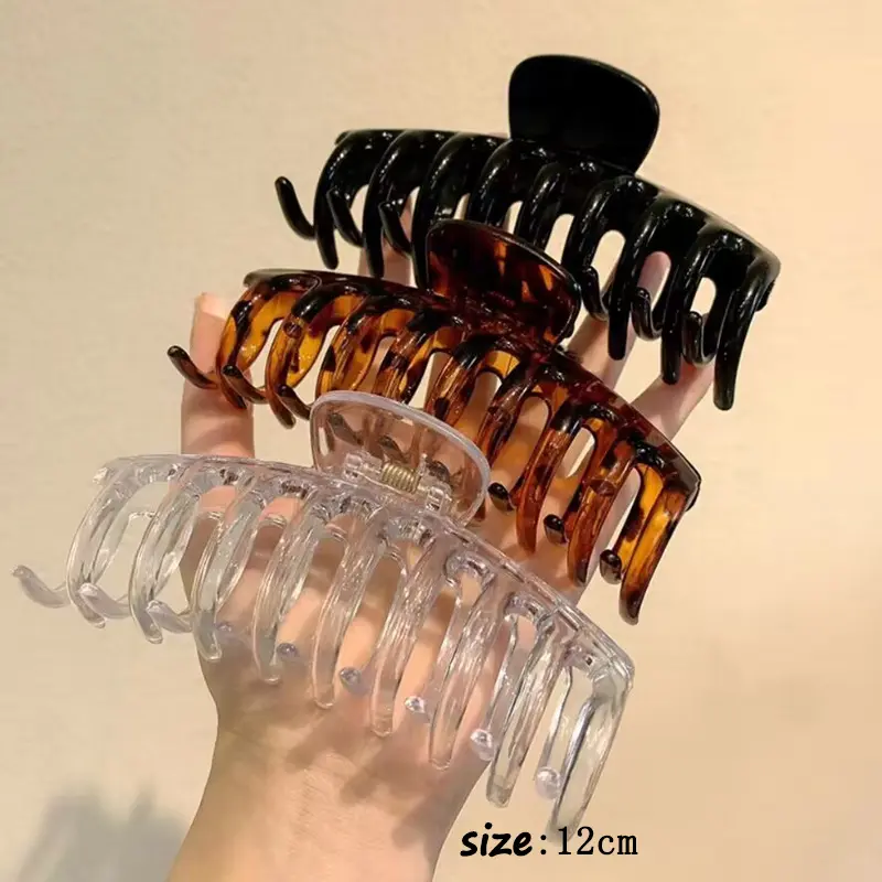 3/4Pcs Korean Large Matte Frosted Acrylic Hair Claws Bath Hair Clips Hairpins Barrette Headwear For Women Hair Accessories Set