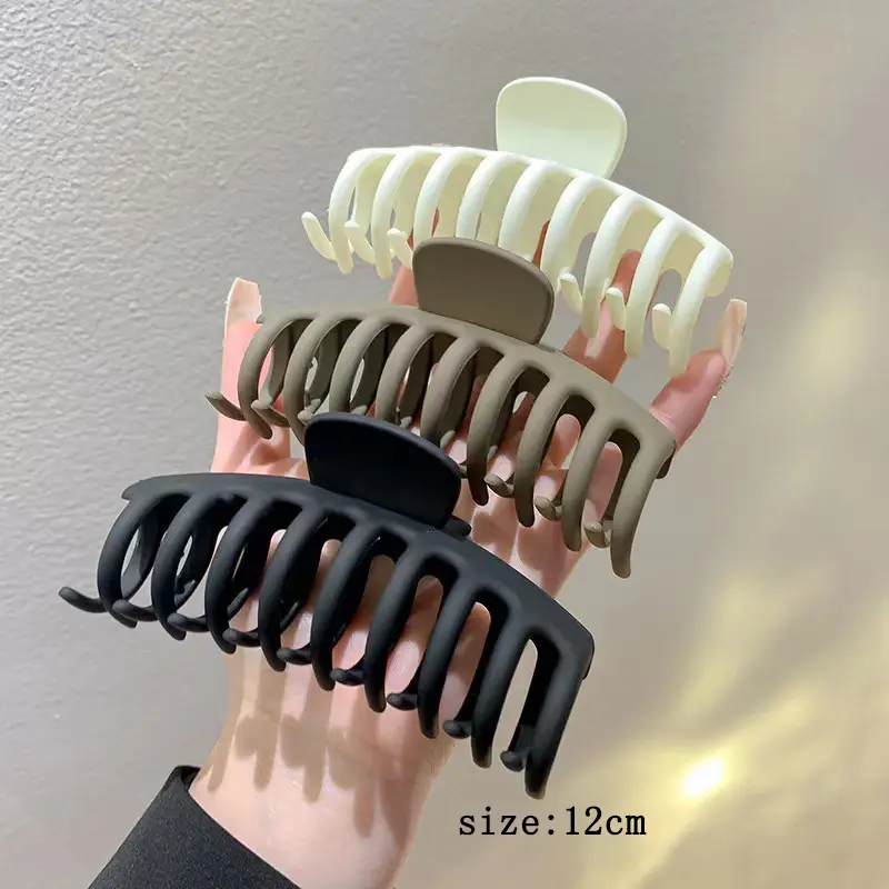 3/4Pcs Korean Large Matte Frosted Acrylic Hair Claws Bath Hair Clips Hairpins Barrette Headwear For Women Hair Accessories Set