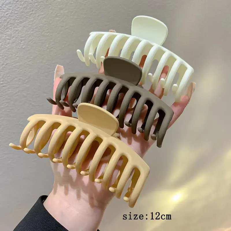 3/4Pcs Korean Large Matte Frosted Acrylic Hair Claws Bath Hair Clips Hairpins Barrette Headwear For Women Hair Accessories Set