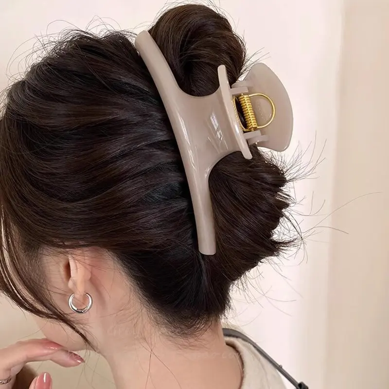 Elegant Solid 5.91in Large Hair Claw For Women Hair Ornament Long Thick Hair Hold Headband Claw Clip Hair Clip Hair Accessories