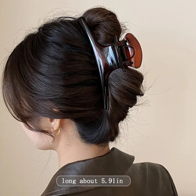 Elegant Solid 5.91in Large Hair Claw For Women Hair Ornament Long Thick Hair Hold Headband Claw Clip Hair Clip Hair Accessories