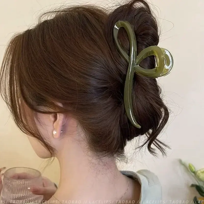 Elegant Jelly Color Bow Hair Claw For Women Girls Sweet Ornament Back Headband Hair Clips Hairpin Fashion Hair Accessories