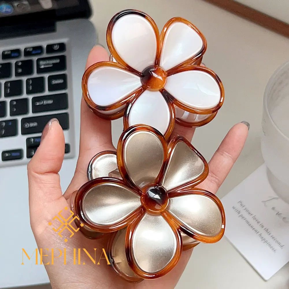MEPHINA Classy Hair Claw Clips Flower Hair Claws Montage Hair Clips Vintage Hair Pins Elegant Hair Claws Accessories for Women