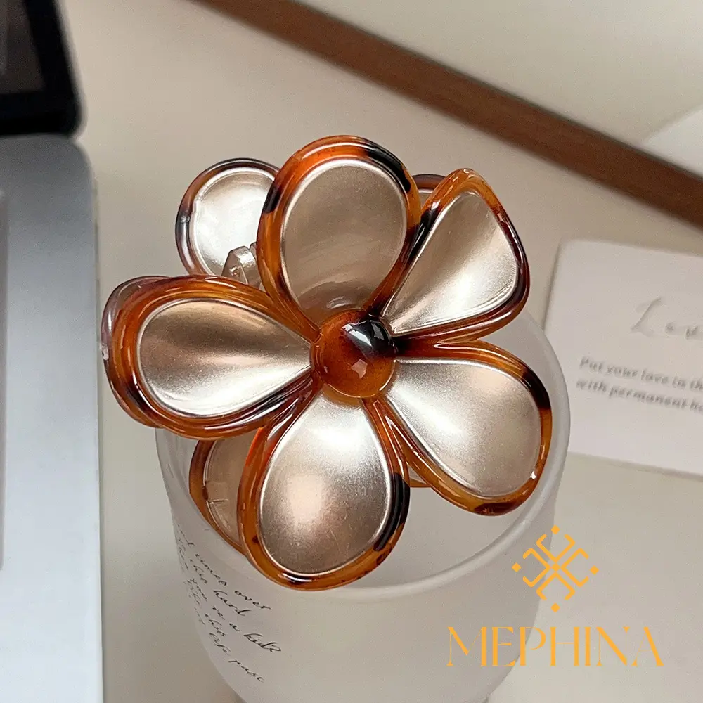 MEPHINA Classy Hair Claw Clips Flower Hair Claws Montage Hair Clips Vintage Hair Pins Elegant Hair Claws Accessories for Women