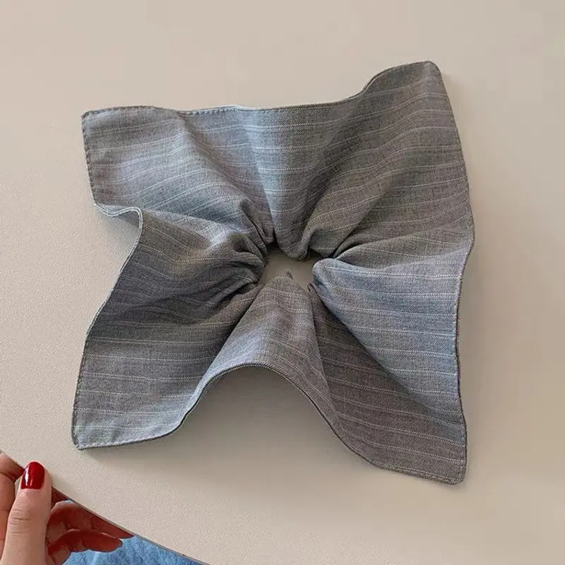 1pc Korean striped fabric square scarf, large intestine headband, low temperament ponytail headband hair accessory