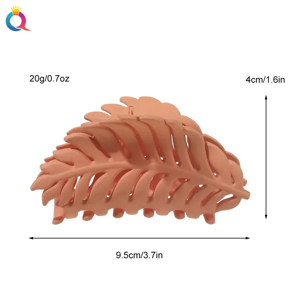 Matte Leaf Shape SolidColor Hair Claw for Women Frosted Grab Clip Bun Hair Accessories Styling Tool Ins Simple All-Match Hairpin