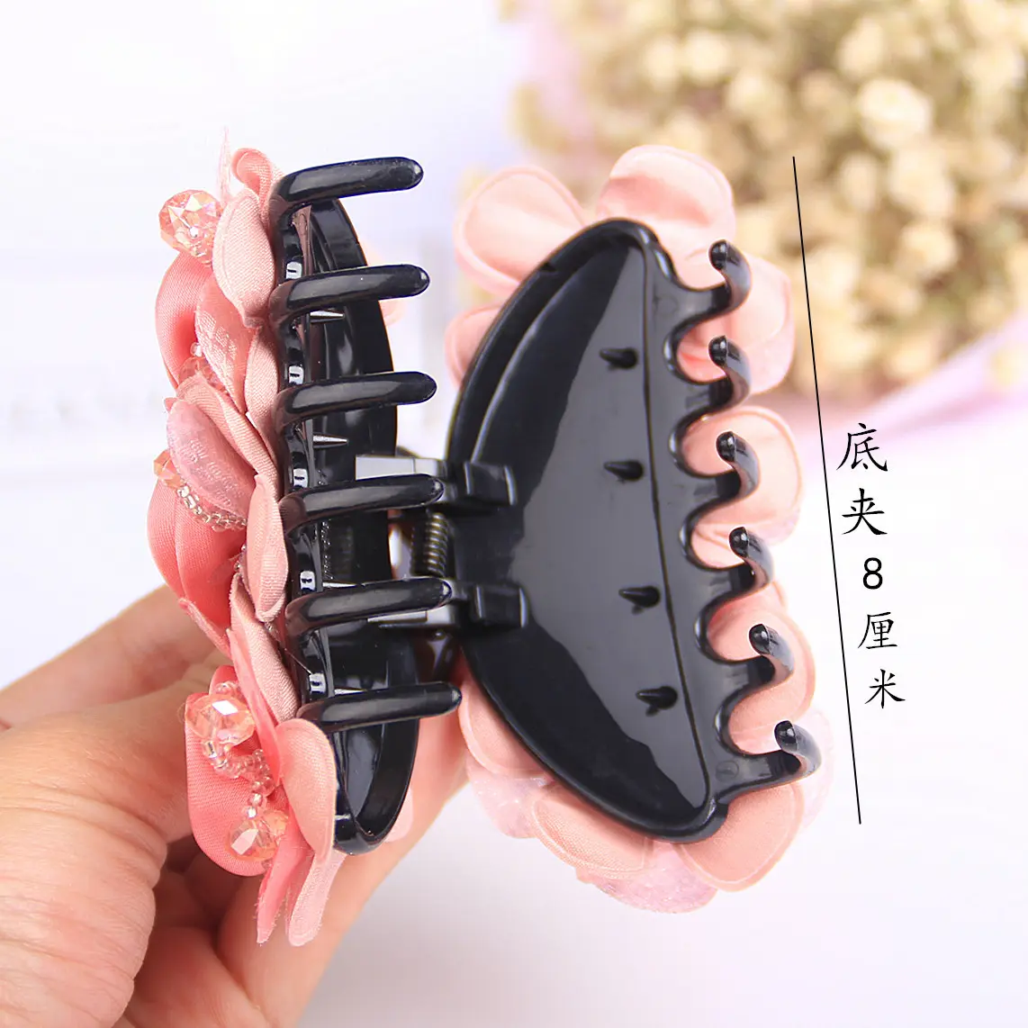 Elegant Ladies Rose Flower Hair Claws Hairgrips Hair Clips Crystal Floral Hairpin Girls Women Wedding Headpiece Hair Accessories