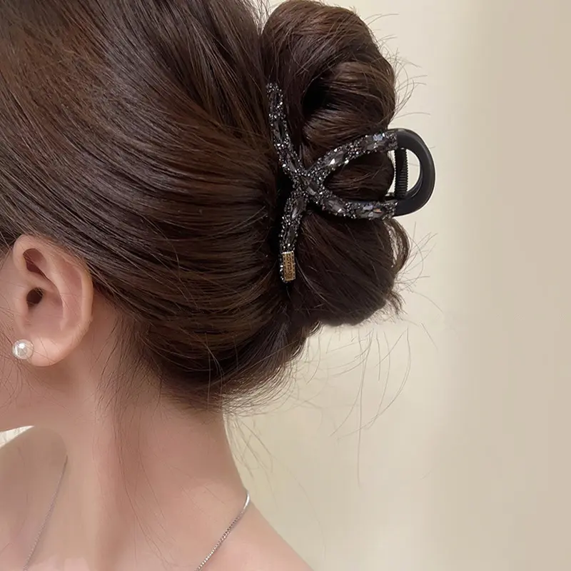 Elegant Women Crystal Hair Claw Crab Clips for Lady Rhinestone Hair Clip Luxurious Hair Accessories Clamps Ponytail Hairpins