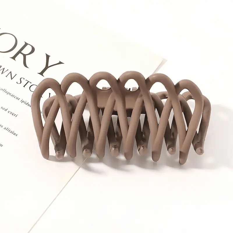 Fashion Women Hair Claw Plastic Hair Clips Elegant Colorful Solid Color Mesh Hollow Out Claw Clip Girls Hair Accessories Gift