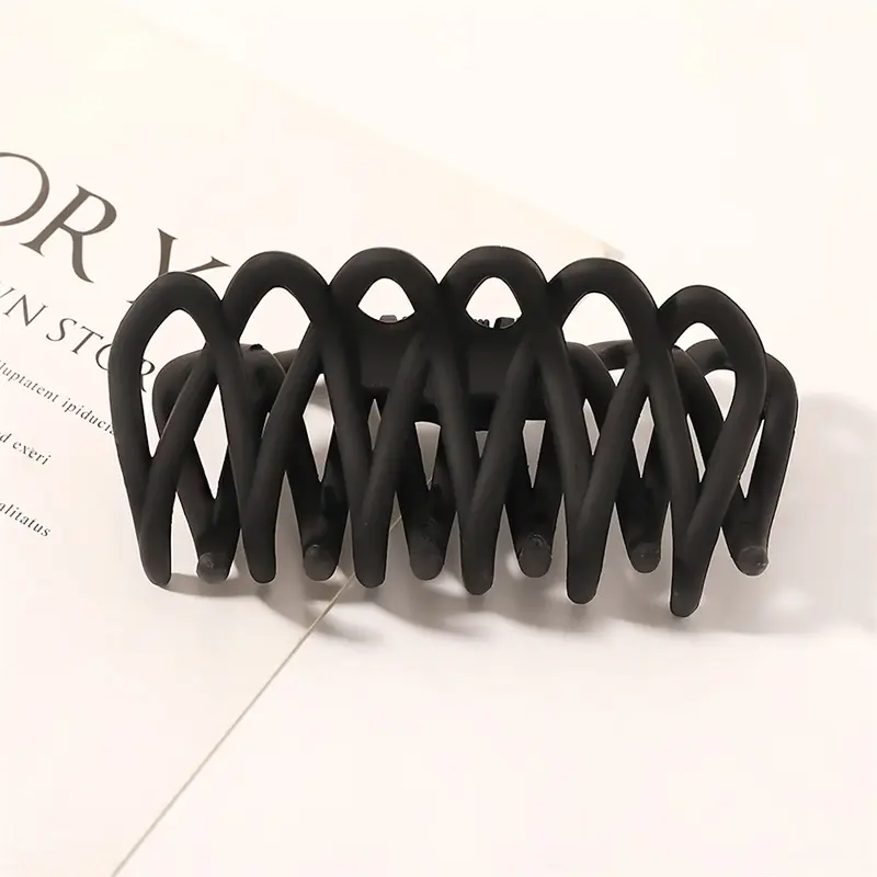 Fashion Women Hair Claw Plastic Hair Clips Elegant Colorful Solid Color Mesh Hollow Out Claw Clip Girls Hair Accessories Gift