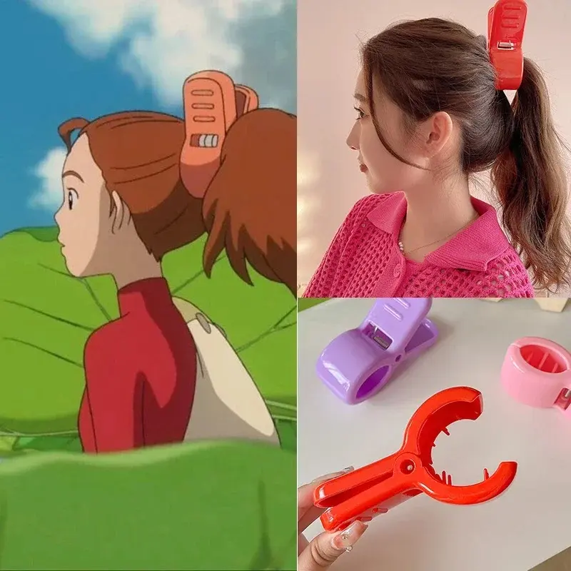 Cosplay Shark Hair Clip Red Ponytail Hairpin Korean Fashion Hair Claw Accessory for Adult Kid Arrietty Inspired  Cute Gift