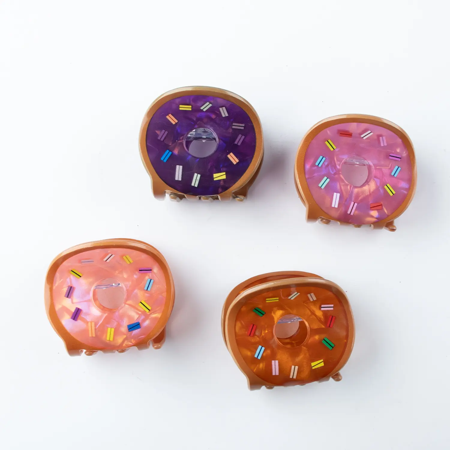 Muweordy Sweet Food Series Doughnut PVC Hair Claw for Women Girls Cute Cartoon Grab Clip Birthday Gift Hair Accessories Headwear