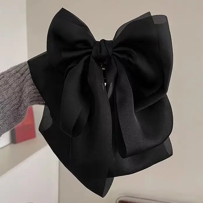 Hot Korean  Big Size Bow Hair Clip Claw Clamp Women  High Ponytail  Barrettes Headwear Girls Women Hair Accessories