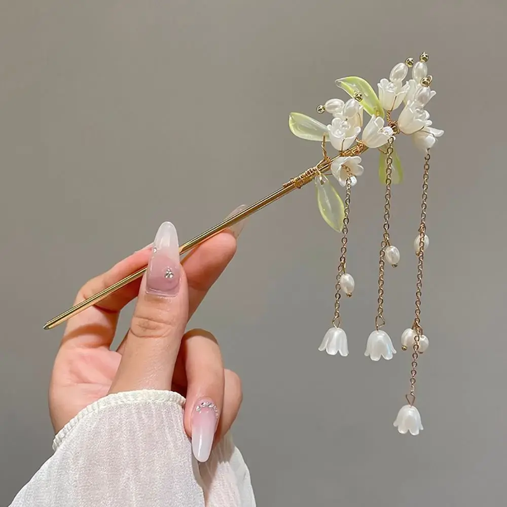 Chinese Style Hair Stick for Women Flower Tassel Hairpin Women Ancient Style Hair Stick Ornament Hair Insert Accessories