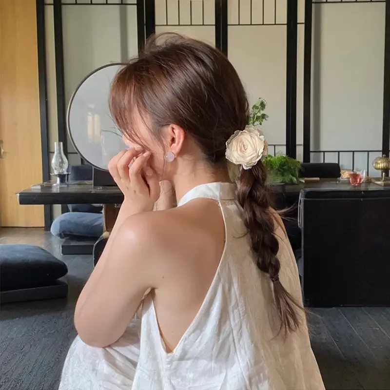 Elegant Rose Flower Hair Claw For Women Girls Sweet Hair Ornament Back Head Floral Hair Clip Hairpin Fashion Hair Accessories