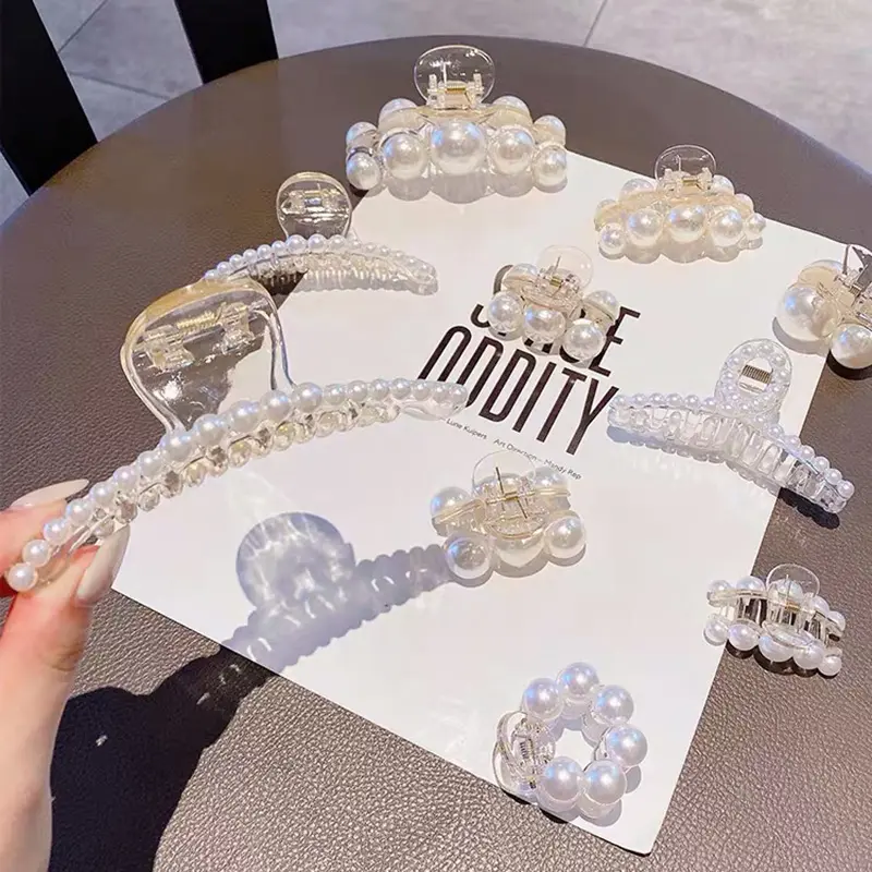 17 Styles Big Pearl Hair Claws Woman Hairpins Hair Clips Hair Accessories Girl Hair Crab Headwear Hairgrip Fashion Barrettes