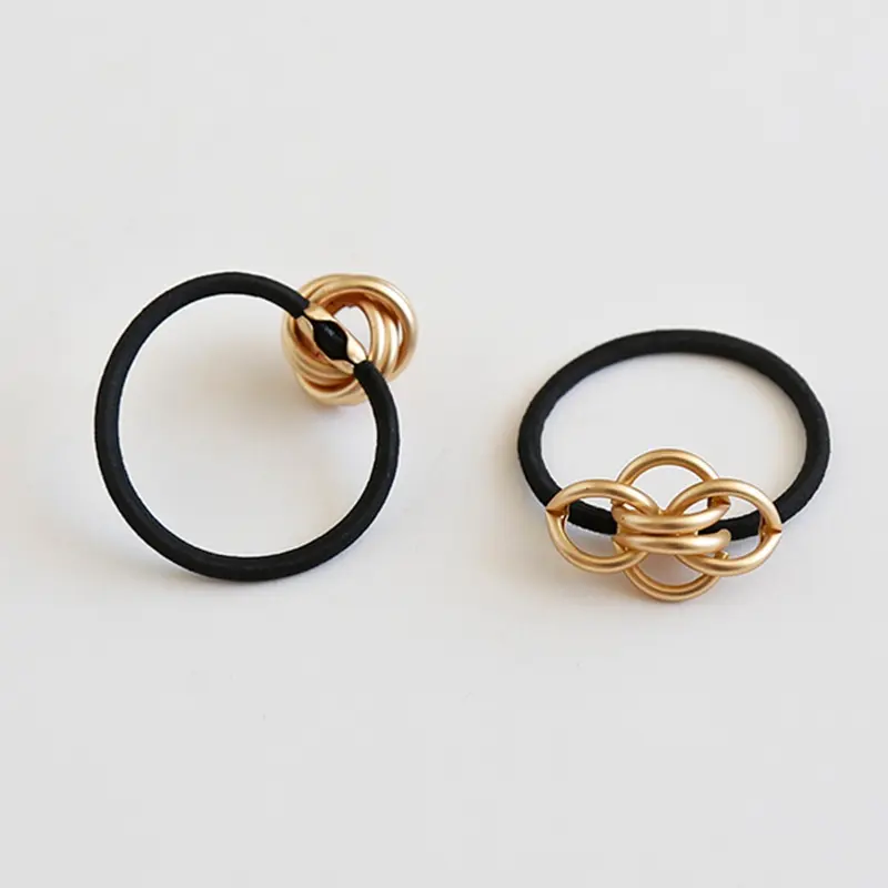 Korean Fashion Glossy Metal Curved Scrunchies Women Elastic Hair Bands Hair Clip Hairpin Hairband Hair Accessories