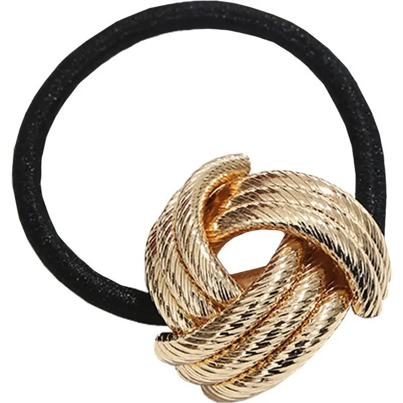 Korean Fashion Glossy Metal Curved Scrunchies Women Elastic Hair Bands Hair Clip Hairpin Hairband Hair Accessories