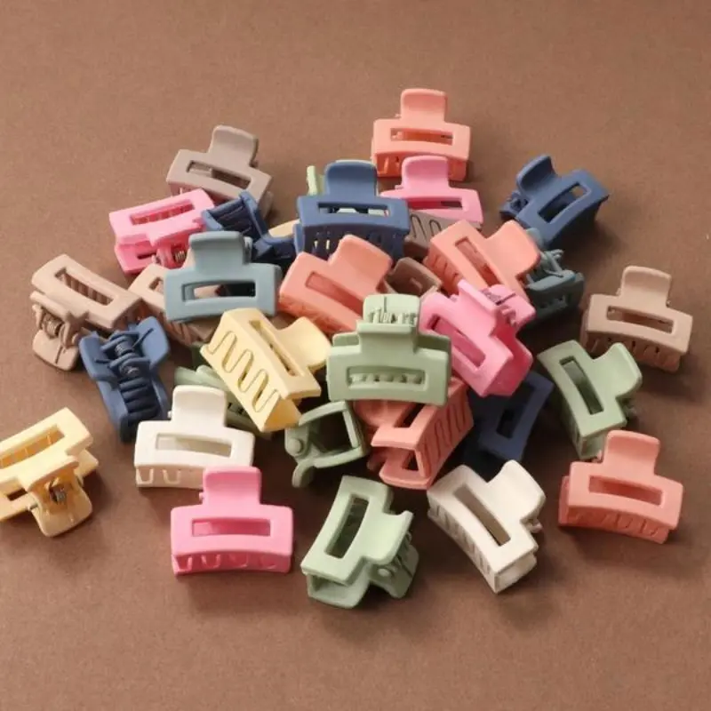 20 PCs Solid Color Matte Hollow Hair Claw Clip Candy Color Catch Barrettes Stylish Hair Accessories Suitable for Women