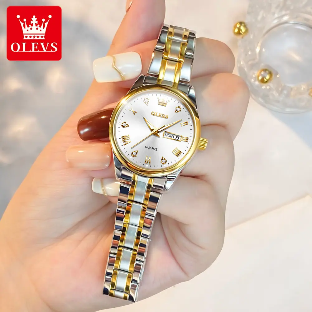 OLEVS 5563 Woman Watch Original Quartz Watch Waterproof Luminous Good Luck Date Watch Original Bracelet Set Genuine product