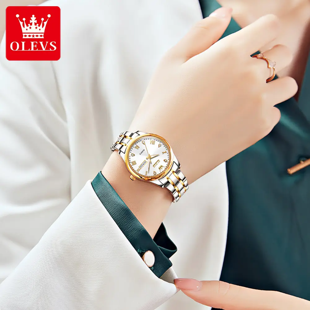 OLEVS 5563 Woman Watch Original Quartz Watch Waterproof Luminous Good Luck Date Watch Original Bracelet Set Genuine product