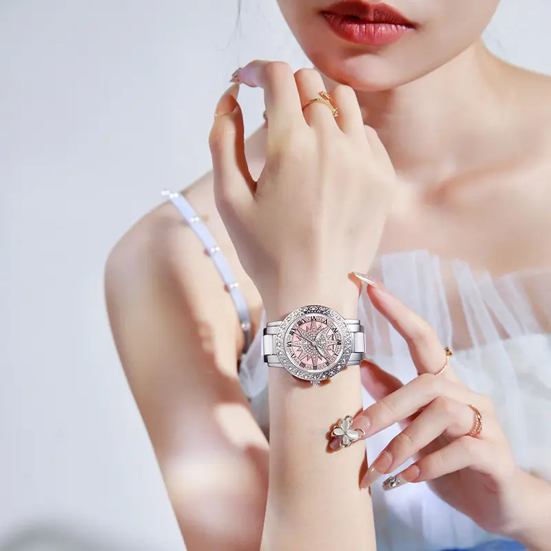 Rotation Dial High Quality Women Watches Silver 2025 New Arrival Top Brand Luxury Ladies Wrist Watches For Female Clock With Box