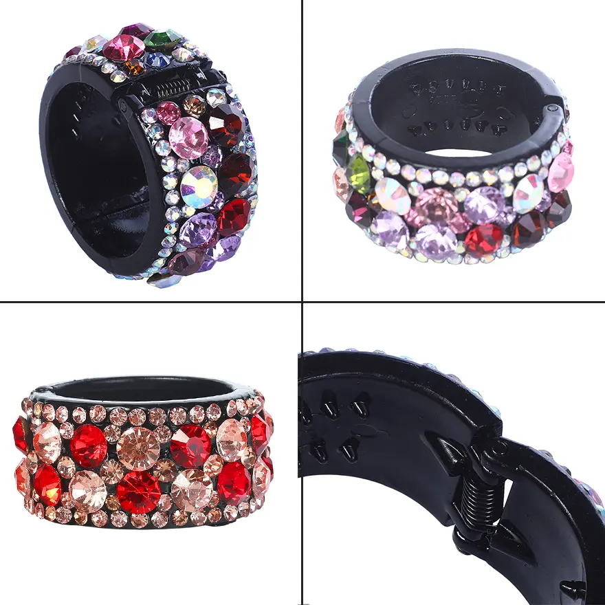 Molans 1PC Shiny Crystal Rhinestone Hair Claws Hair Accessories for Women Colorful Grab Clips Hairpins Hair Clips Ponytail