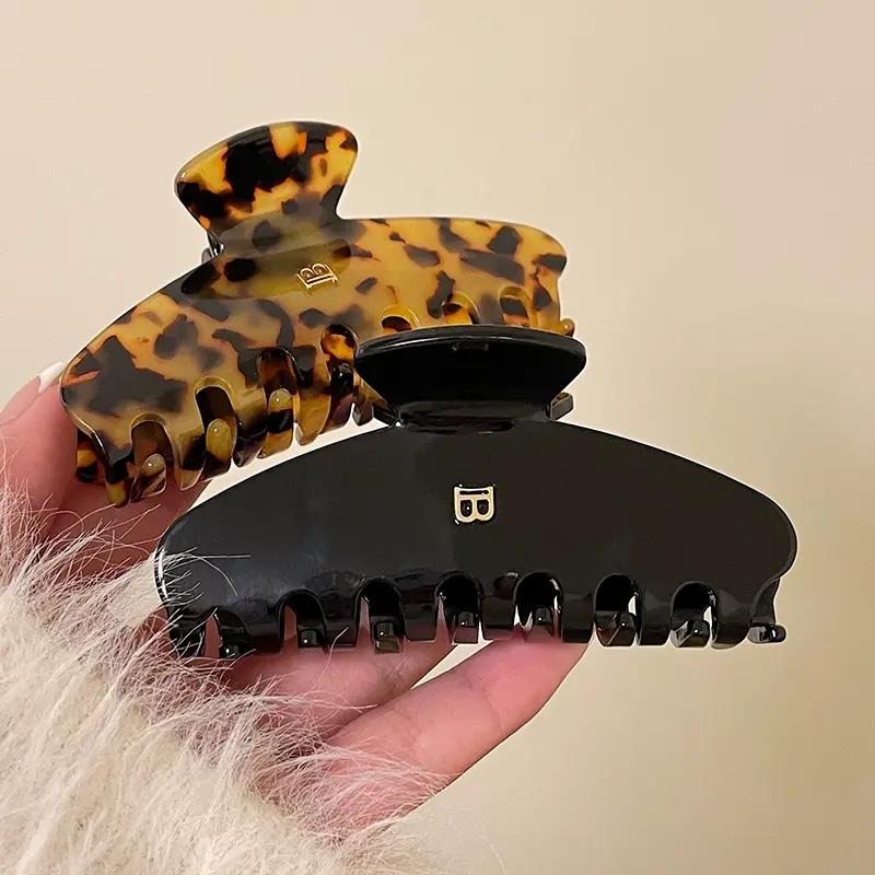 1Pcs New Acetate Sheet Hair Clip Letter Shark Clips Headband For Women Vintage Korean Hair Clip Sweet Hairpin Hair Accessories