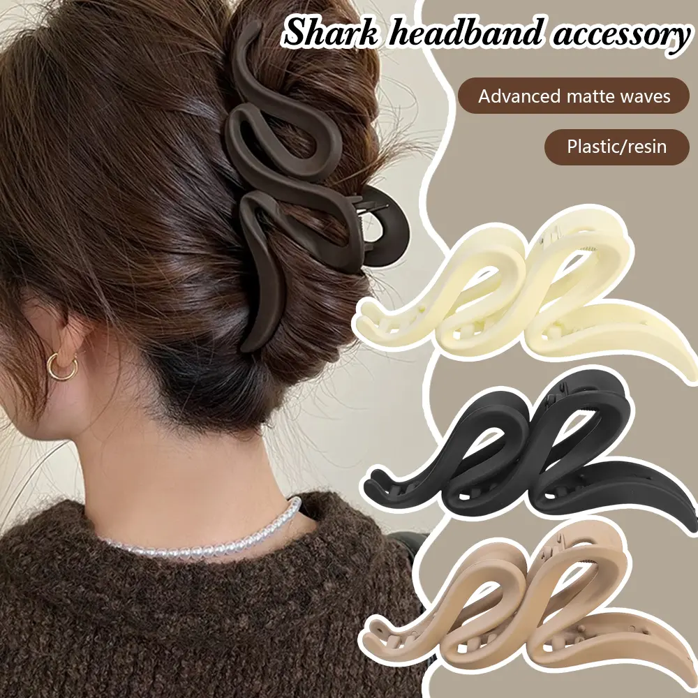 13cm Acrylic Hair Clips For Women Hairpin Matte Wave Hair Claw Clip Hair Accessories Girls Headwear 4 Colors New
