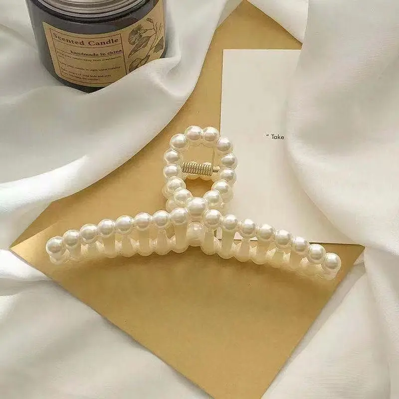 Imitation Pearl Hairpins Geometric Hair Claws Bath Large Catch Clip Back Head Women Hair Accessories Hair Claw New Headwear