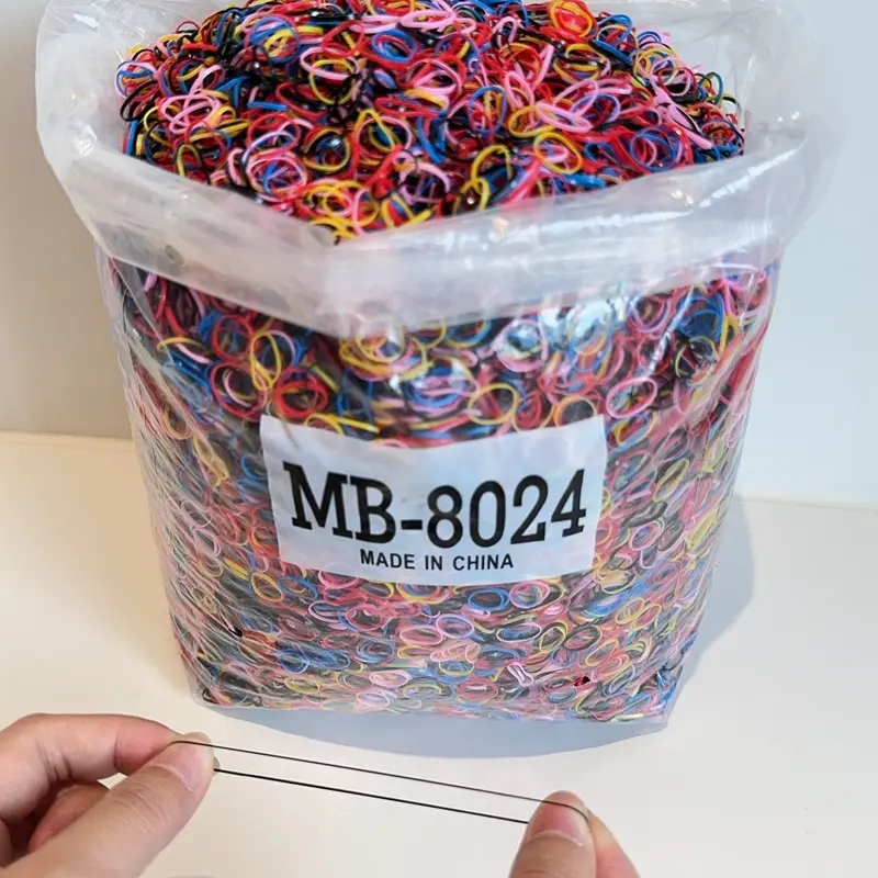 500Pcs/bag Girls Colourful Disposable Rubber Band Hair Ties Headband Children Ponytail Holder Bands Kids Hair Accessories