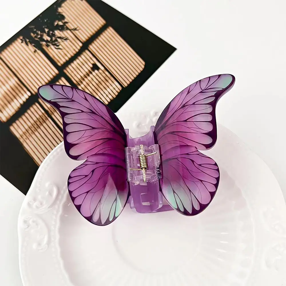 1Pc Big and Elegant Butterfly Hair Claw Clips,Colorful Claw Clips Accessories for Women Thin and Medium Hair，styling accessories