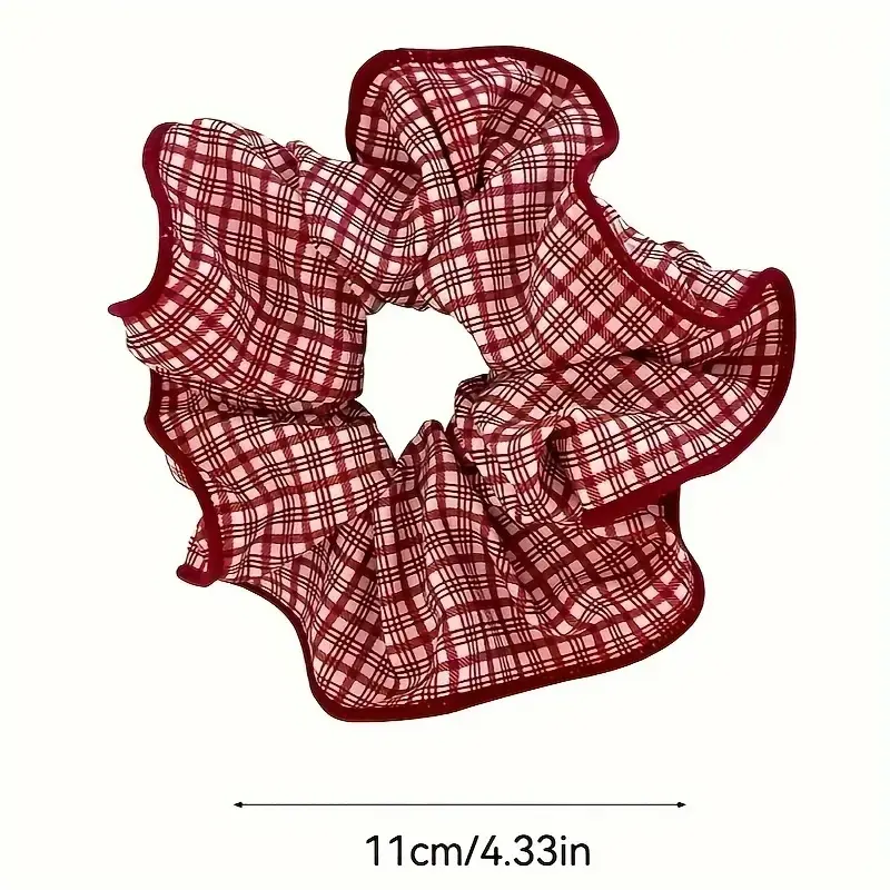 2/3pcs High End Red Cute Dot Plaid Scrunchies for Women Girls Soft Elastic Hair Ties Gentle Hair Bands Fashion Hair Accessories