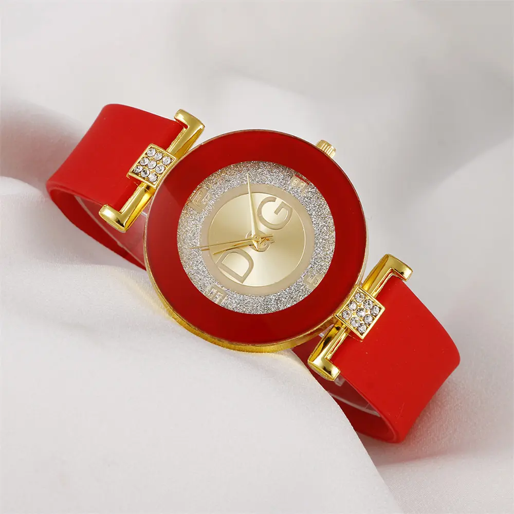 Simple black white quartz watches women minimalist design silicone strap wristwatch big dial women's fashion creative watch
