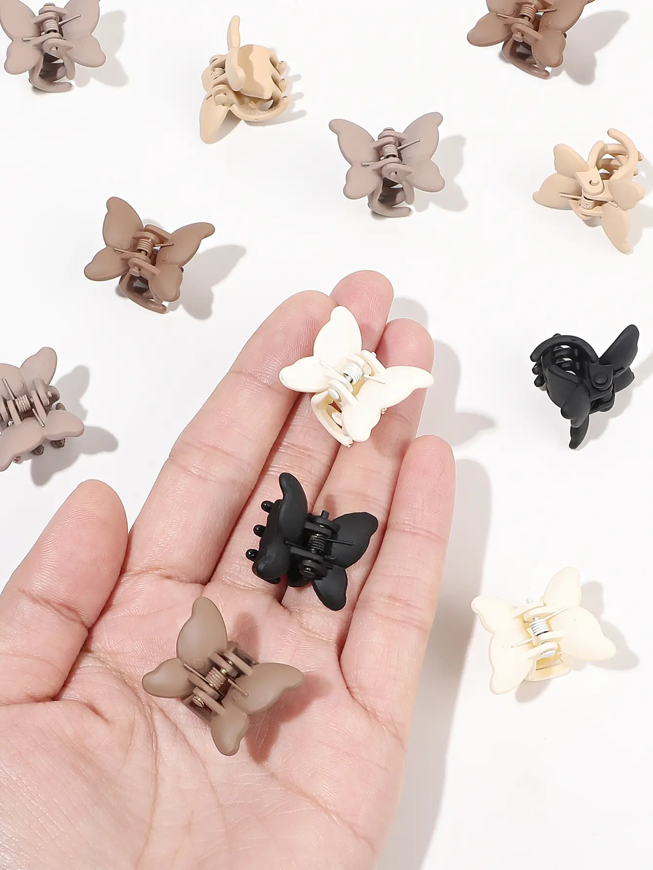 10/20/40 Pcs Butterfly Hair Clips,1 Inch Small Clips Non Slip Cute Matte Hair Claw Clip,Women Hair Jaw Clips Natural Color