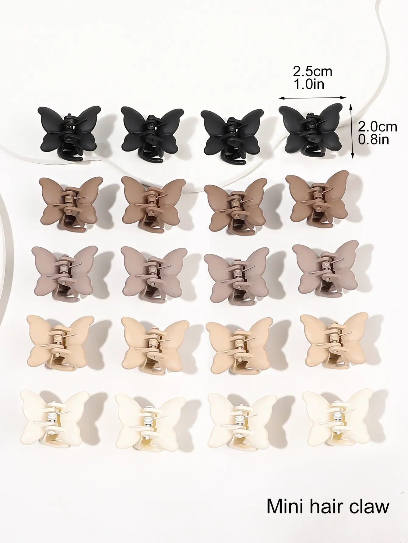 10/20/40 Pcs Butterfly Hair Clips,1 Inch Small Clips Non Slip Cute Matte Hair Claw Clip,Women Hair Jaw Clips Natural Color