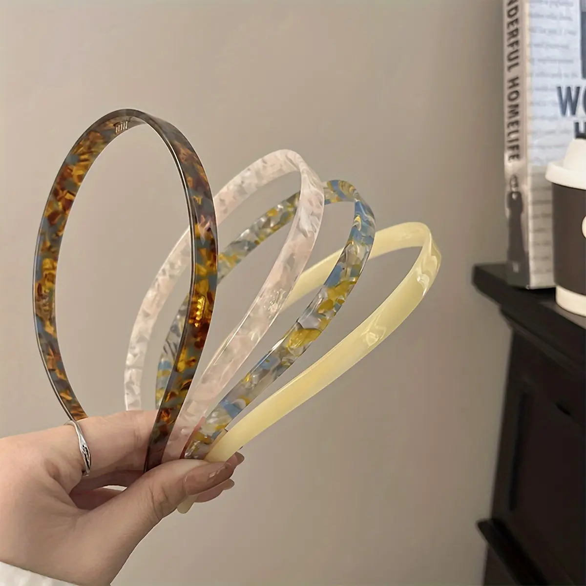 1 Ladies Non-Clamping Ear Bone Hair Accessories Acetic Acid Headband Headband High-End Hairband Girls 2024 New Summer Elegant He