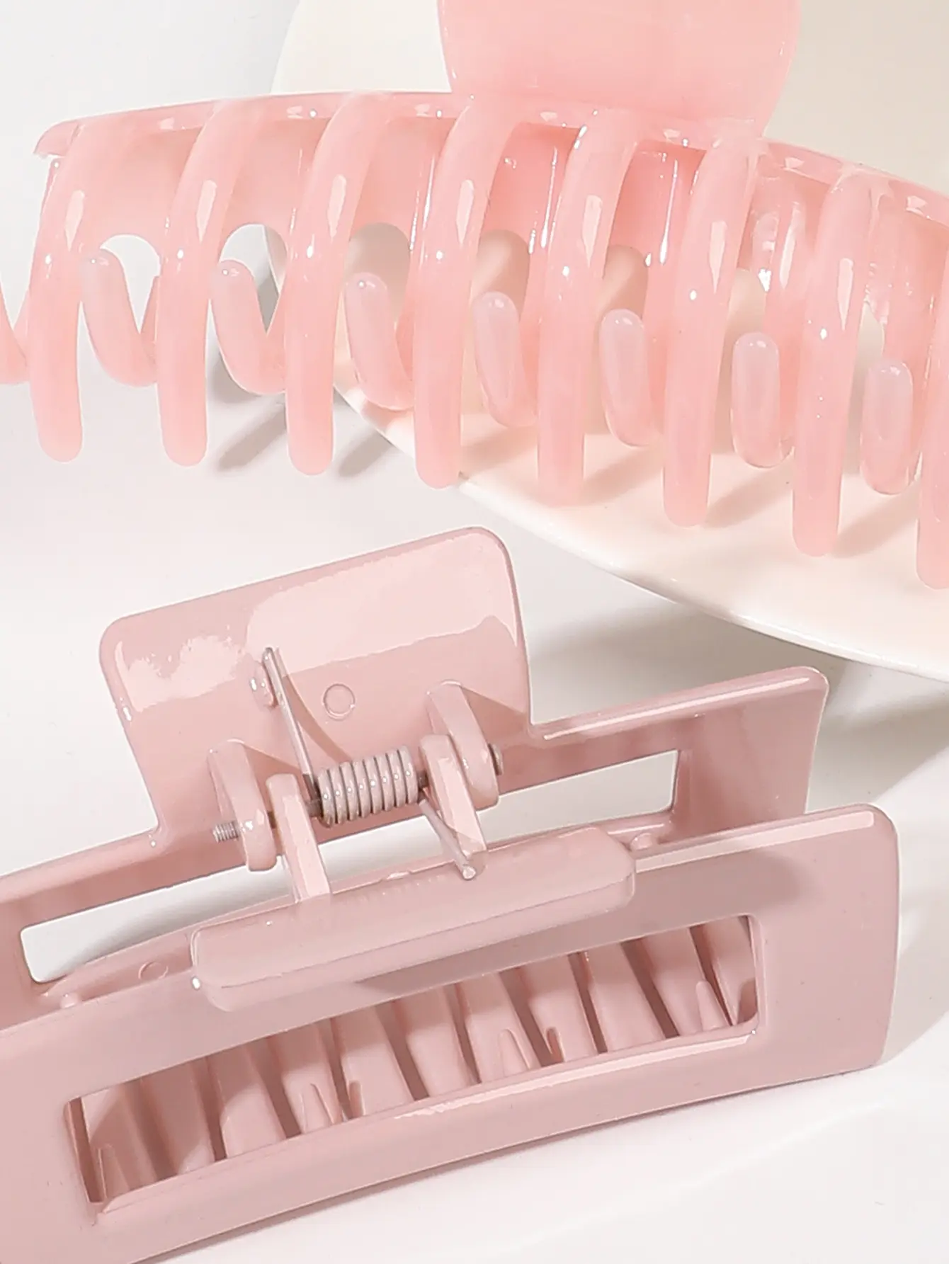 4Pcs Pink Colors Hair Claw Clips Accessories with Multi-Styles, Flower Claw Clips for Thick Hair, Hair Clips For Women Non Slip