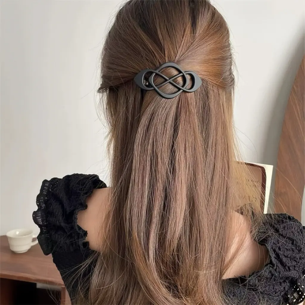 1Pcs French Paris Hair Barrettes for Women Thick Hair,Decorative Hair Clip,Strong Hold Grip Barrette Hair Clips,No Slip Styling
