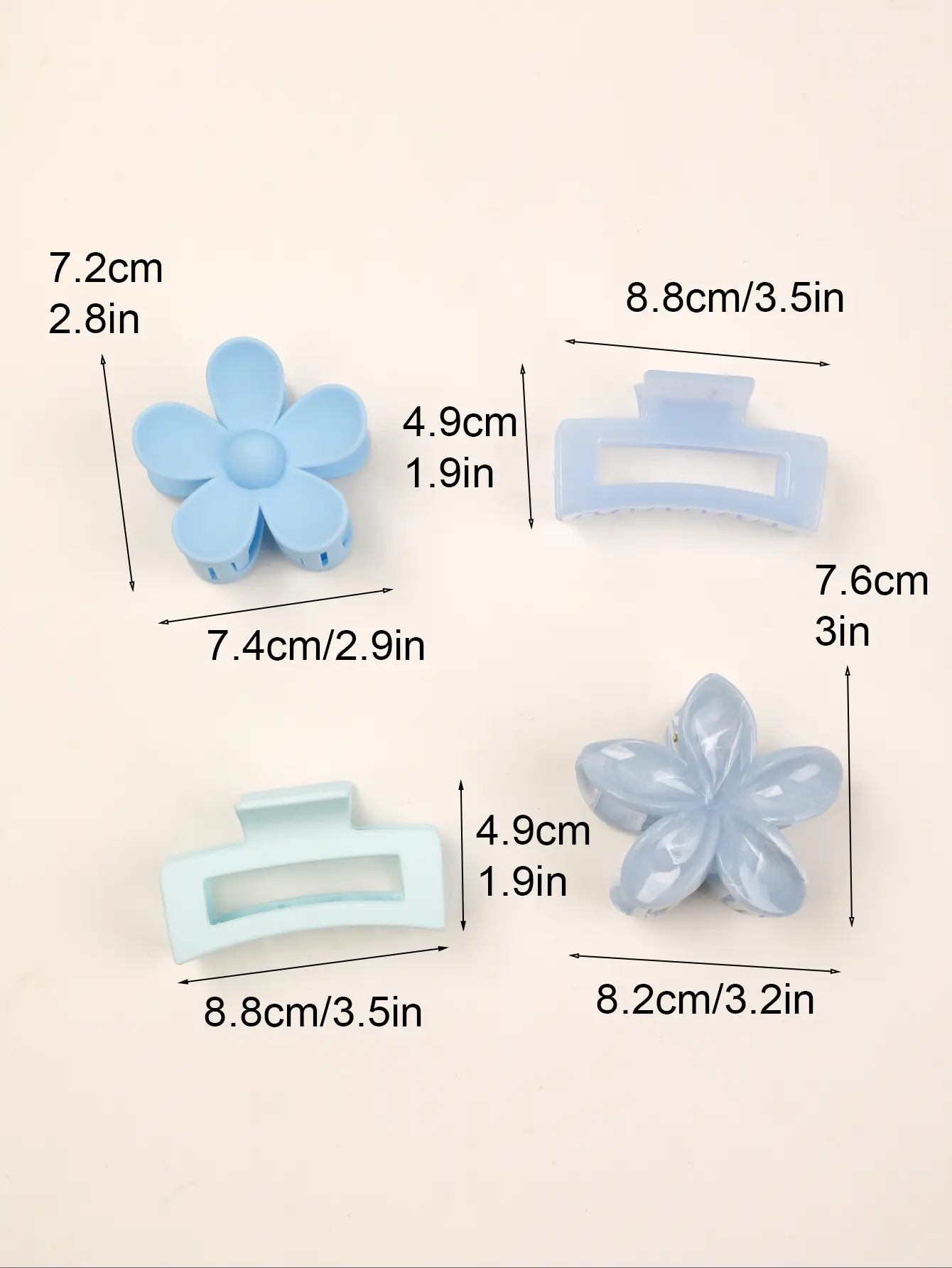 4Pcs Summer Big Hair Claw Clips Butterfly Hair Accessories for Women Girl Fashion Flower Headwear Non-Slip Hairpin Crab Barrette